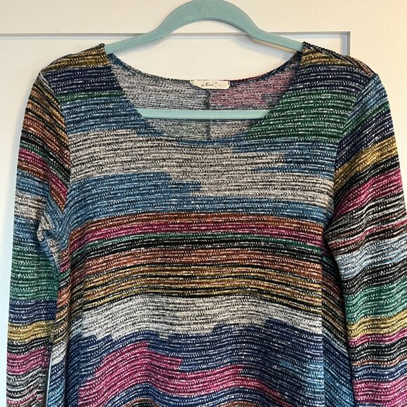 Multicolor Knit Shift Sweater Dress - Picture 2 of 7